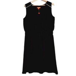JOE FRESH  Blouson Sleeveless Knee Length Drawstring Waist Dress Black Sz L